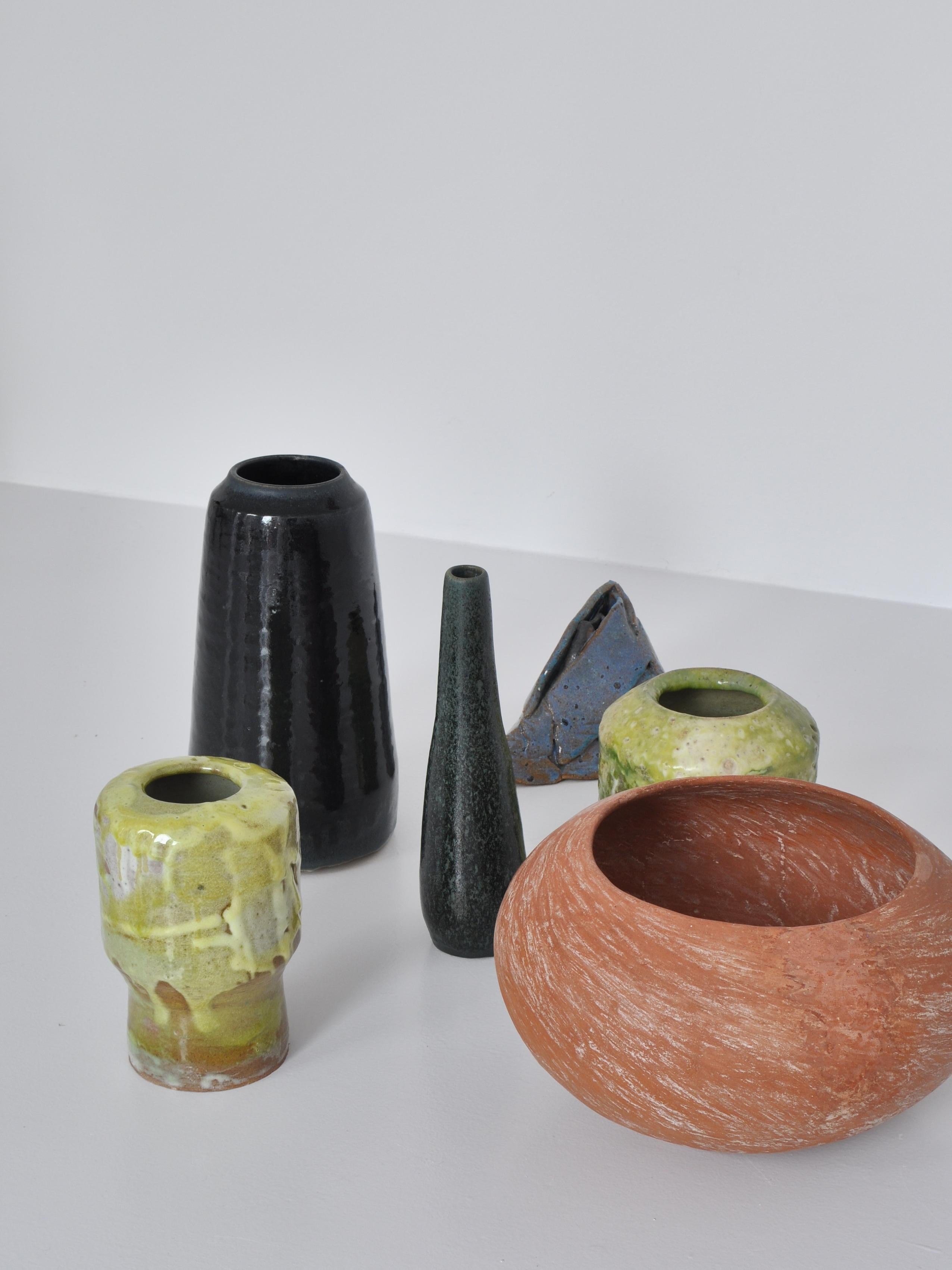 Vase unique en grès bleu vif par Ole Bjrn Krger, années 1960, danois moderne en vente 4
