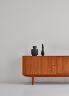 Unique High Blue Stoneware Vase by Ole Bjørn Krüger, 1960s Danish Modern