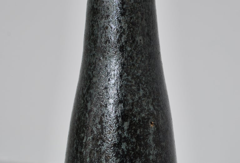 Unique High Blue Stoneware Vase by Ole Bjørn Krüger, 1960s Danish Modern For Sale 2