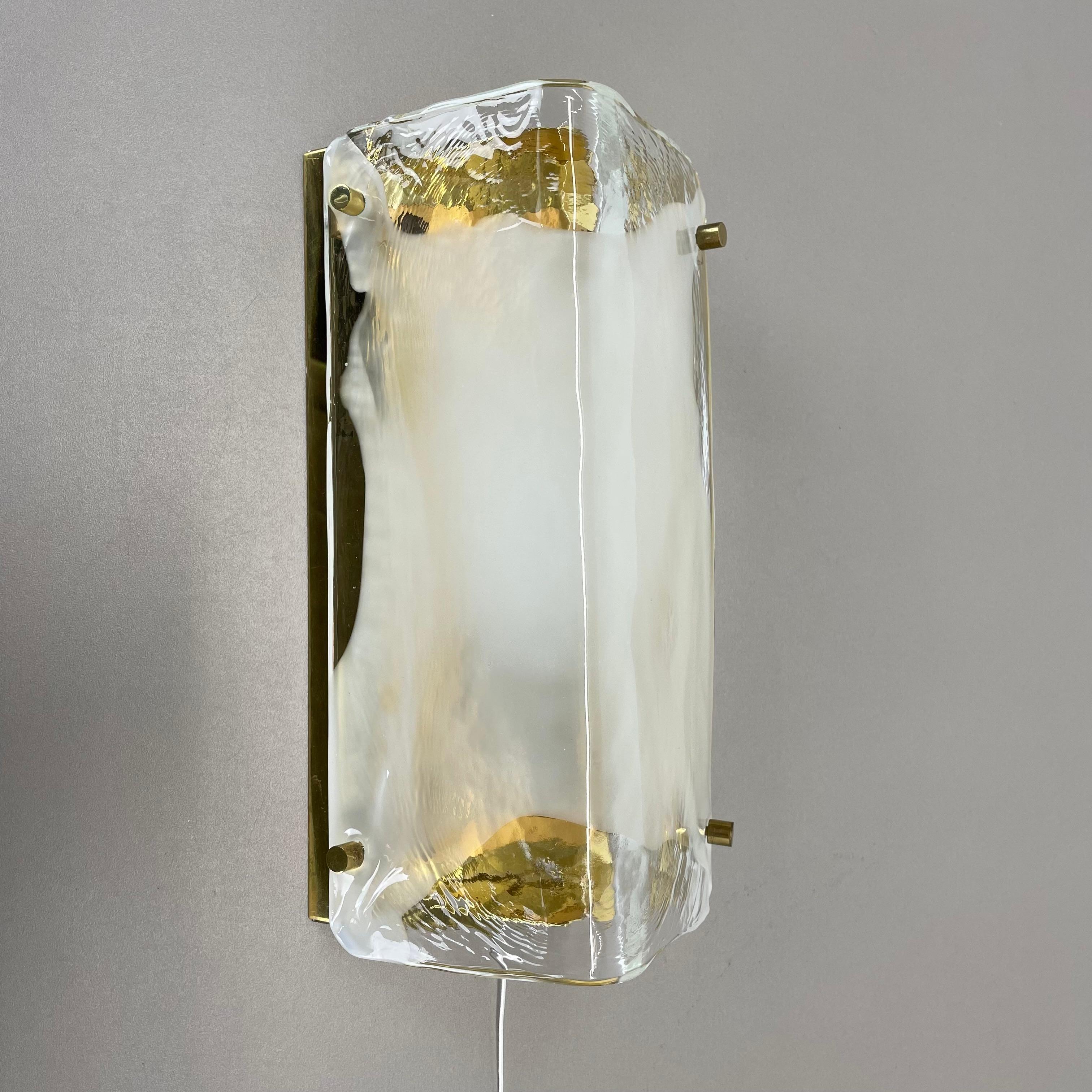 Austrian unique Hollywood Regency MURANO Glass Wall Light Made by Kalmar Lights, 1960s For Sale