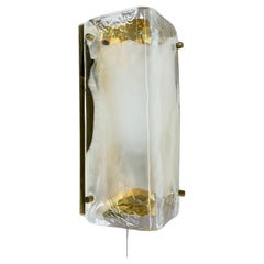 unica lampada da parete in vetro Hollywood Regency MURANO realizzata da Kalmar Lighting, anni '60