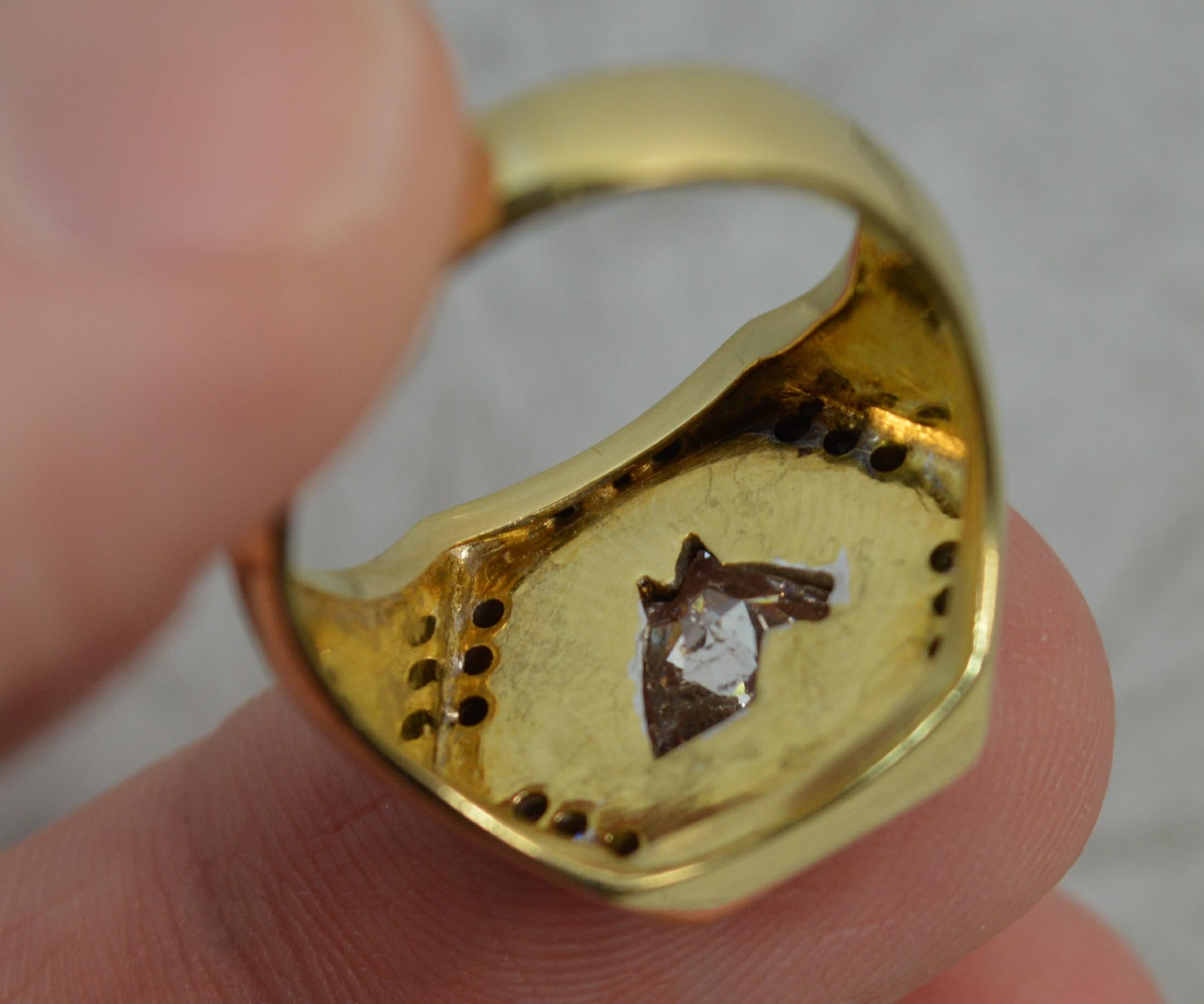 Unique Horse Head Cut Natural Diamond 18 Carat Gold Ring 1
