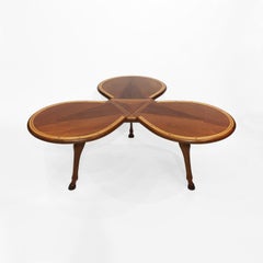 Unique Horse Petal Hoof Tripod Coffee Table Midcentury Antique 50s 60s Vintage