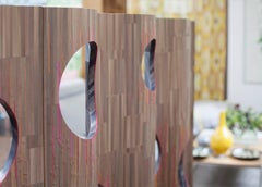 Unique Huge Handmade French Straw Marquetry Screen