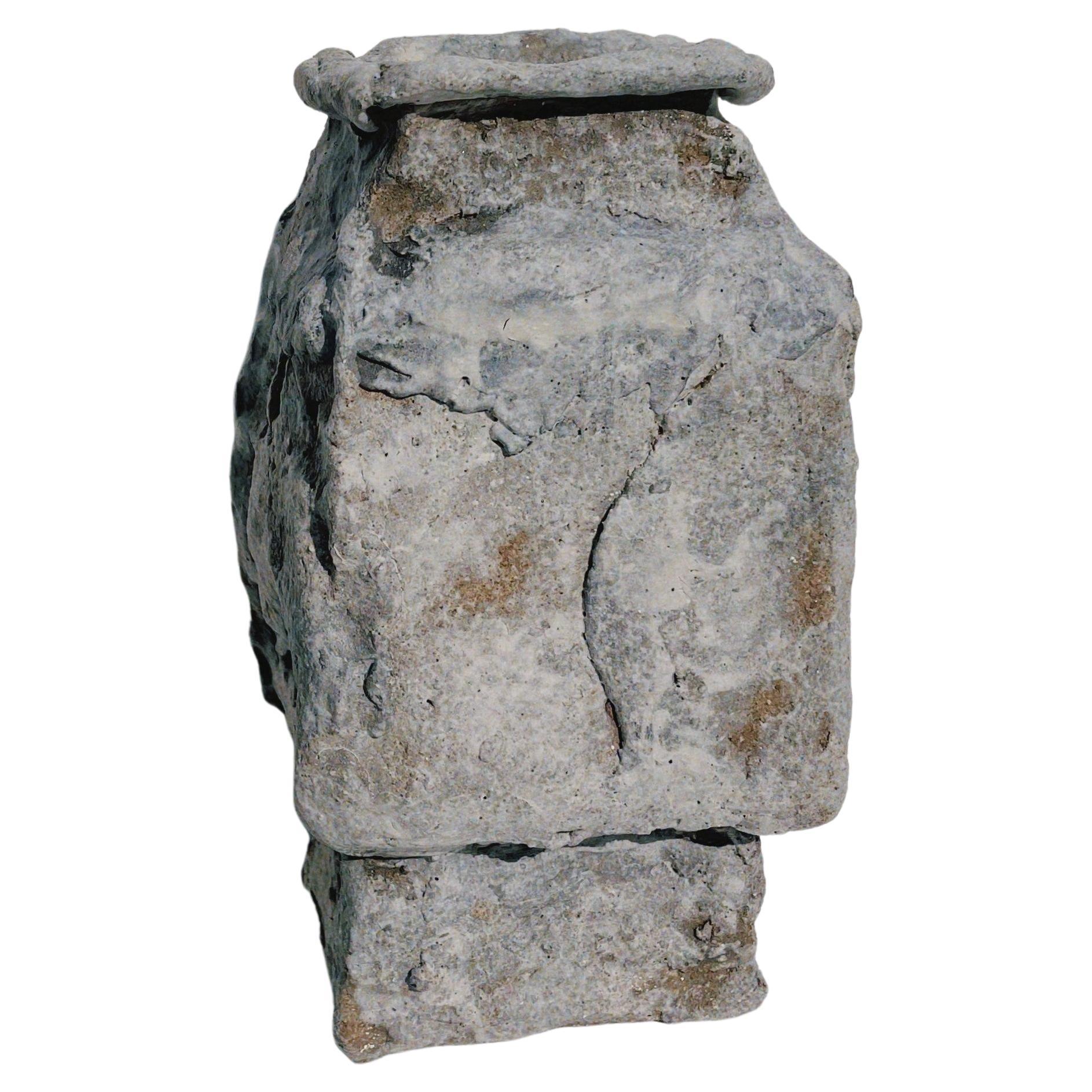 Black Efflorescence II, Floral Stoneware Ceramic Sculpture by Vanessa