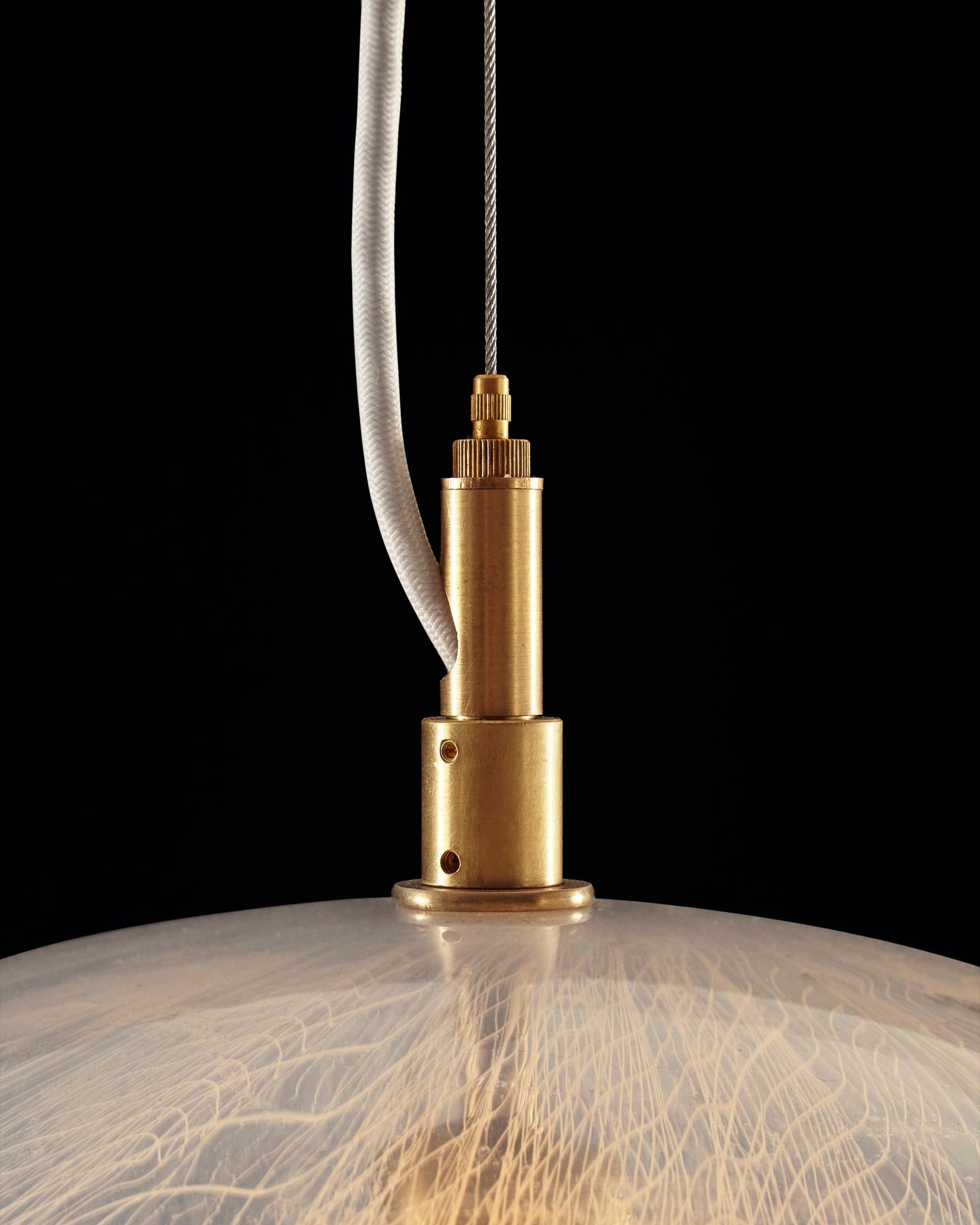 Contemporary Unique Illuminated Sculptural Pendant by Jeff Zimmerman and James Mongrain