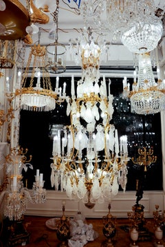 Unique Importan George Hoentschel French Rock Crystal &Gilt Bronze Chandelier