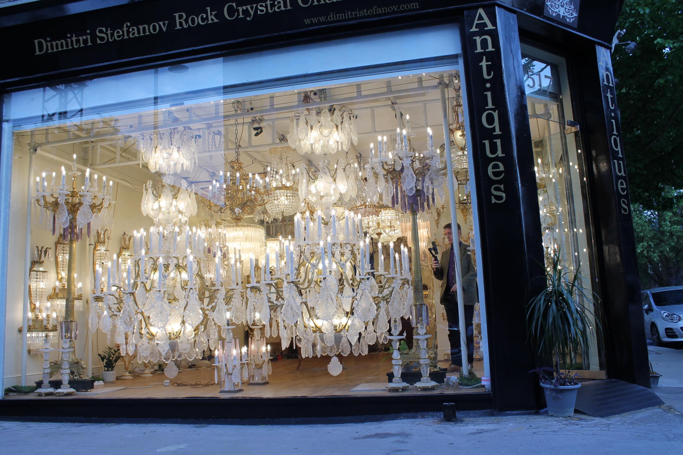 Unique  Important George Hoentschel French Rock Crystal & Gilt Bronze Chandelier For Sale 9