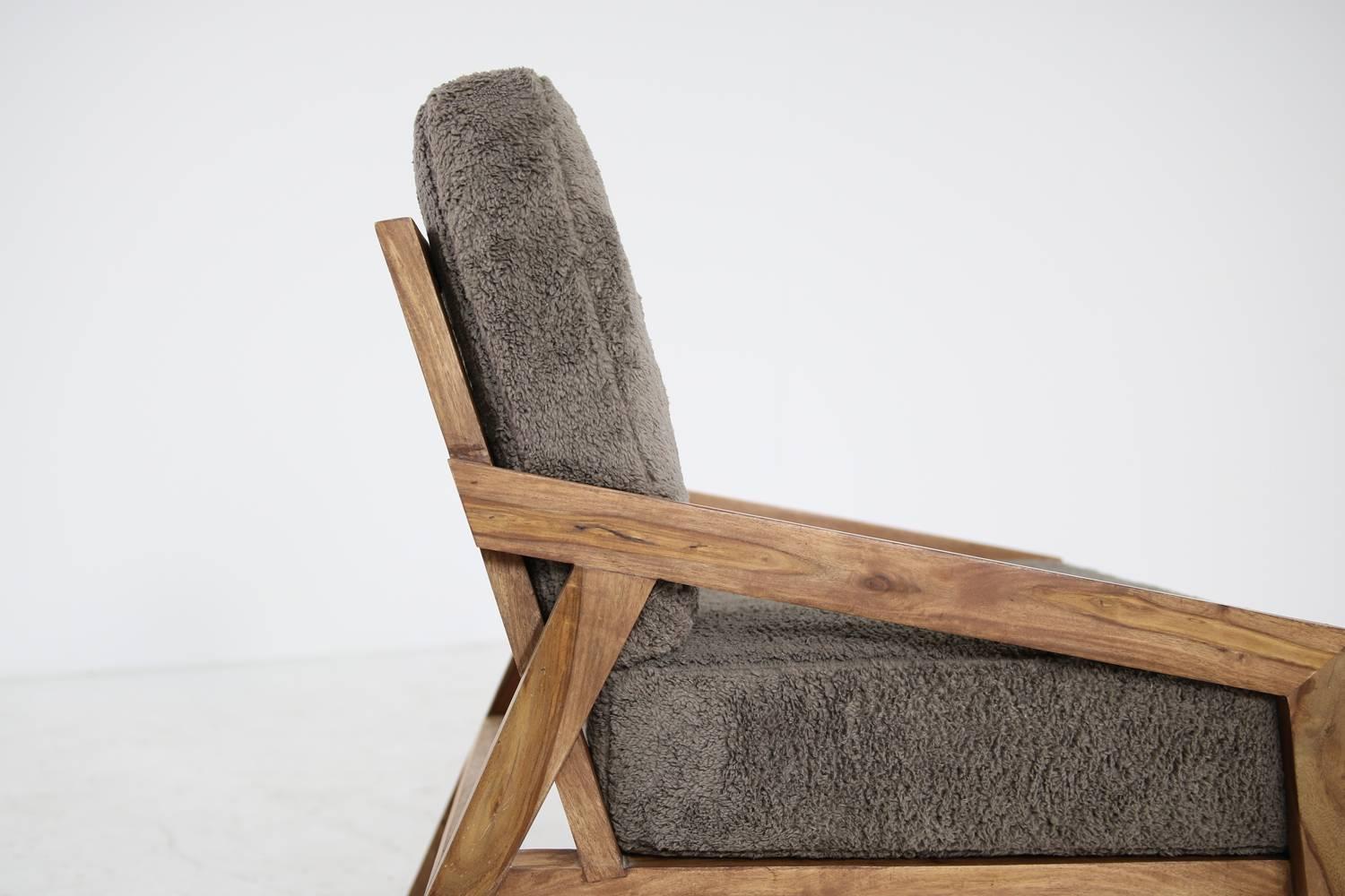 solid wood lounge chair