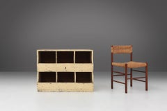 Unique industrial compartment cabinet with rich patina, France, 1890