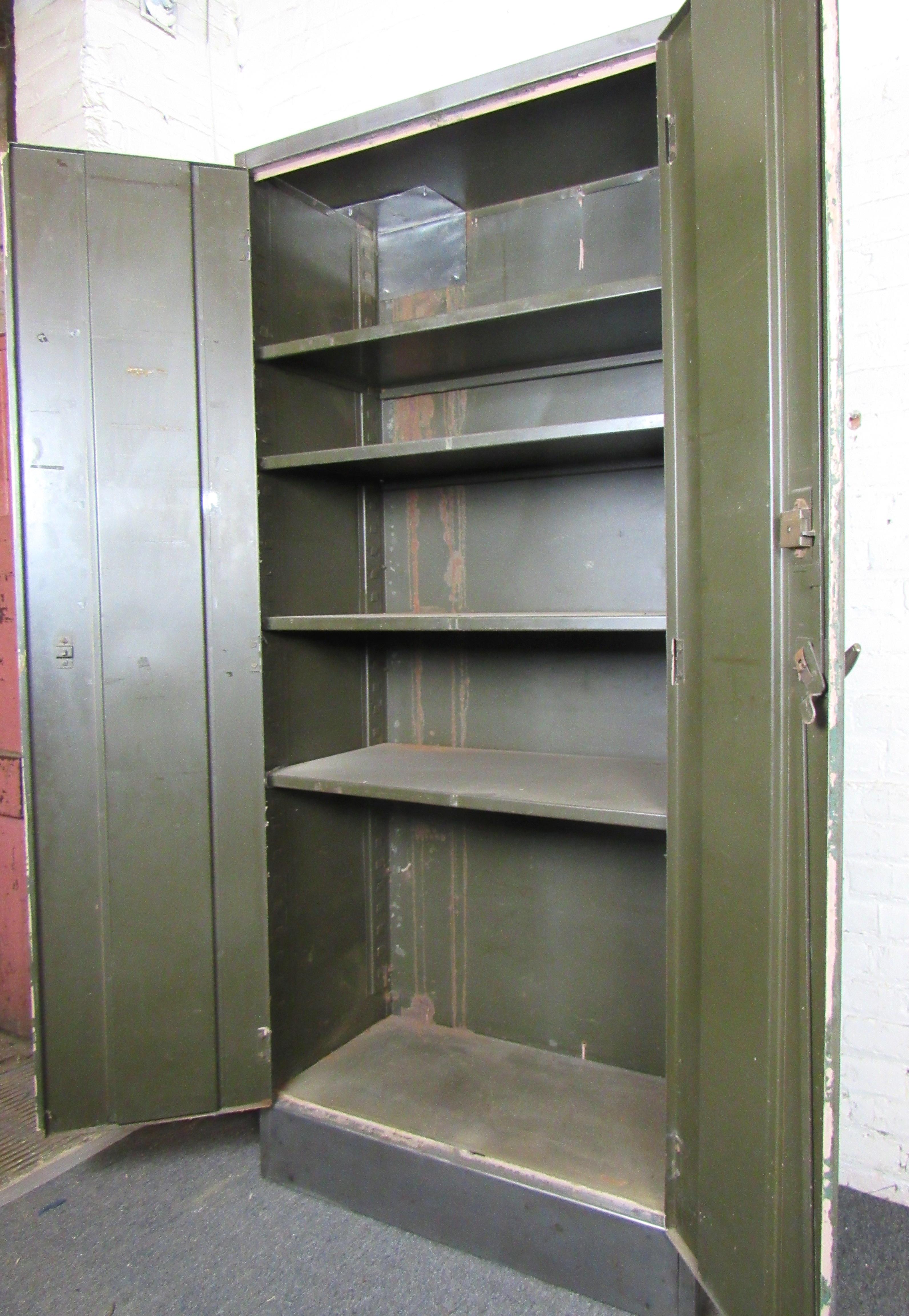 20th Century Unique Industrial Metal Cabinet