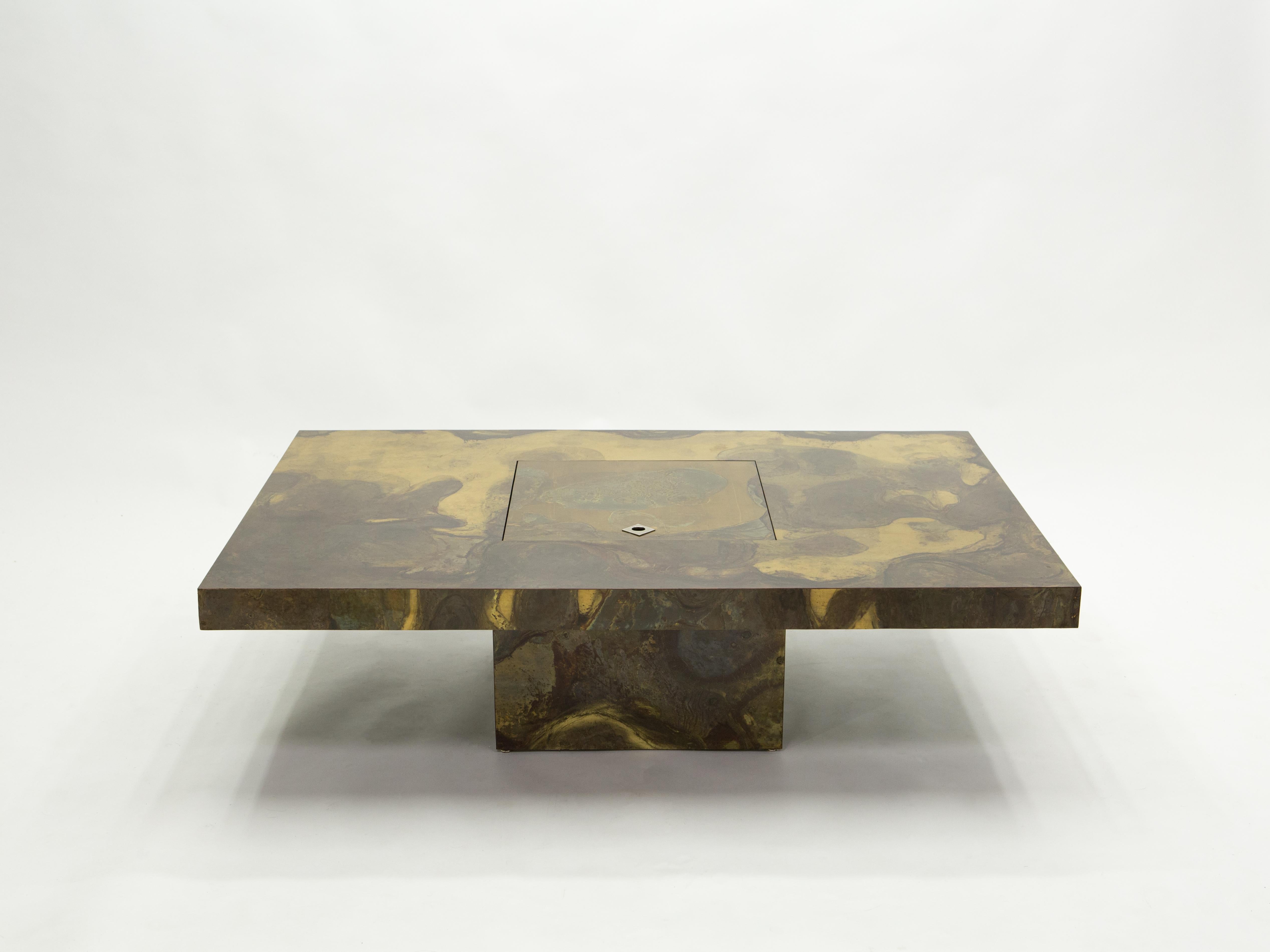 Unique Isabelle and Richard Faure Brass Coffee Table, 1970s For Sale 5