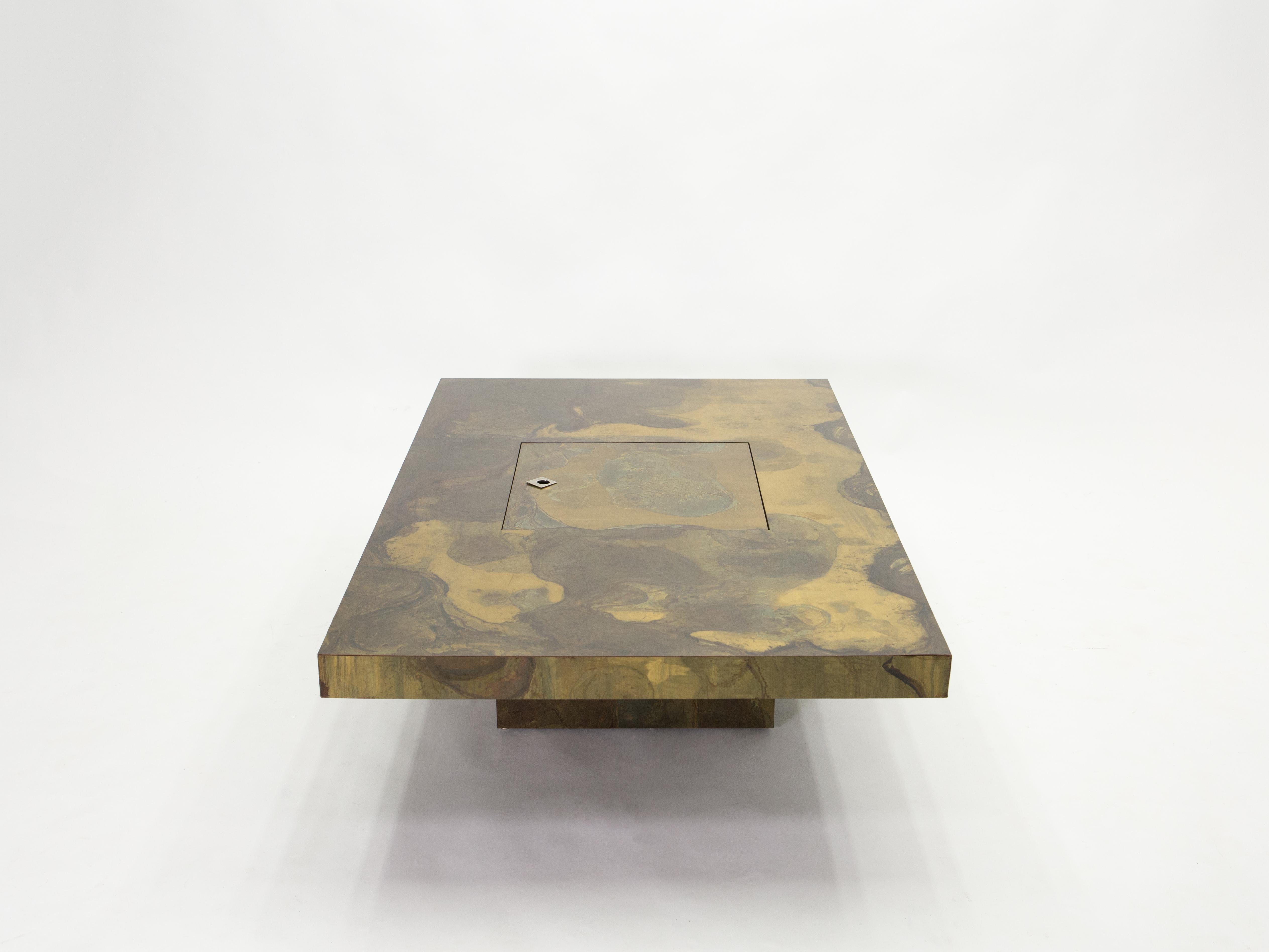 Unique Isabelle and Richard Faure Brass Coffee Table, 1970s For Sale 1