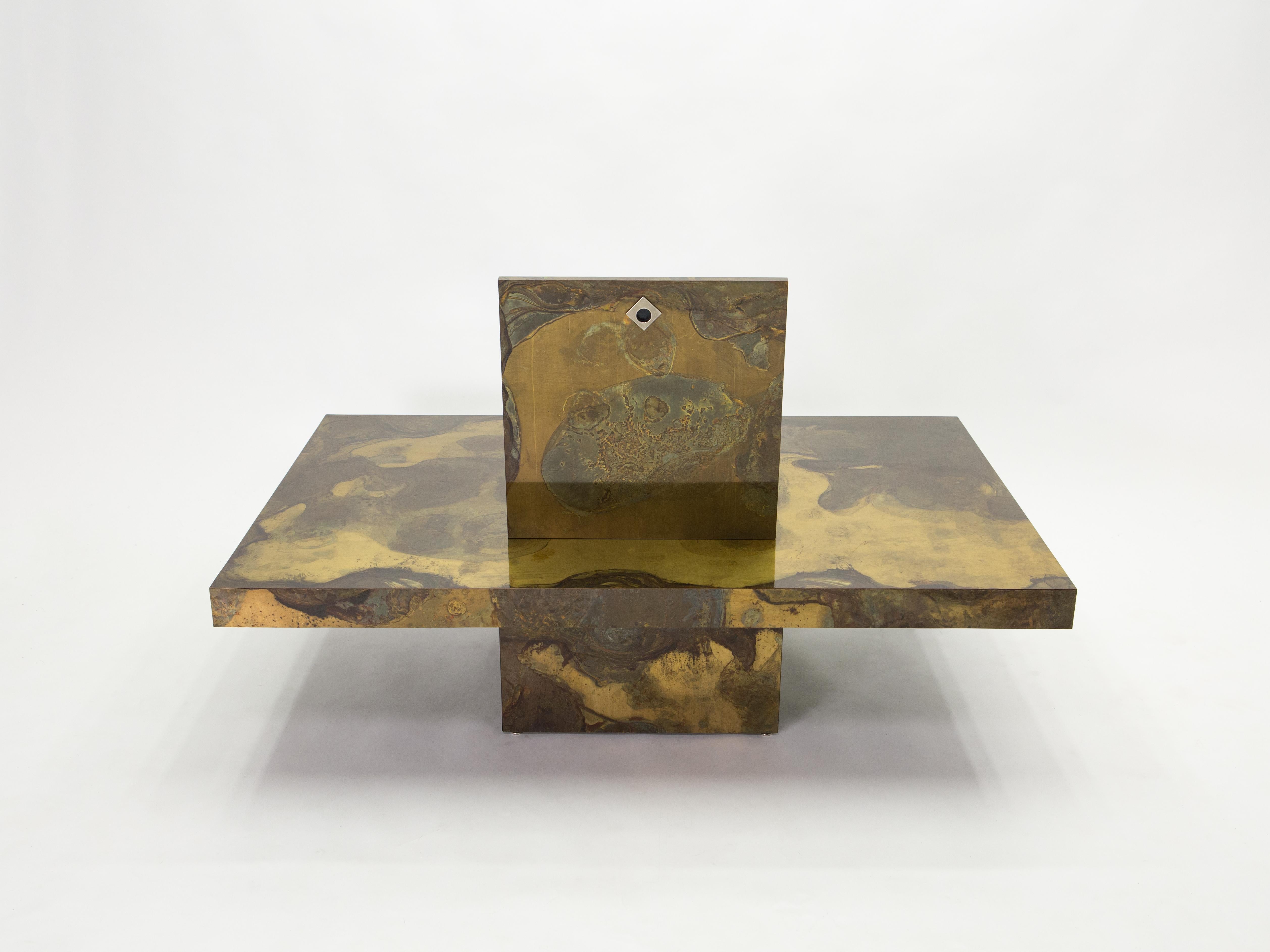 Unique Isabelle and Richard Faure Brass Coffee Table, 1970s For Sale 2
