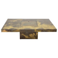 Vintage Unique Isabelle and Richard Faure Brass Coffee Table, 1970s