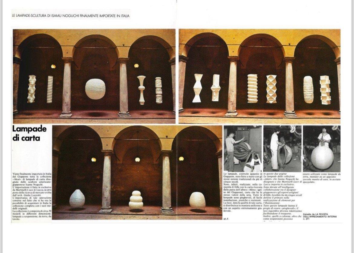Sculpture lumineuse unique Isamu Noguchi Akari 32N avec base en pierre ligurienne en vente 13