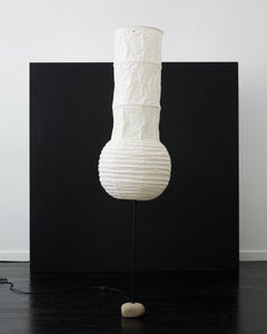 Unique Isamu Noguchi Akari Light Sculpture S2 With Pietra Serena Base