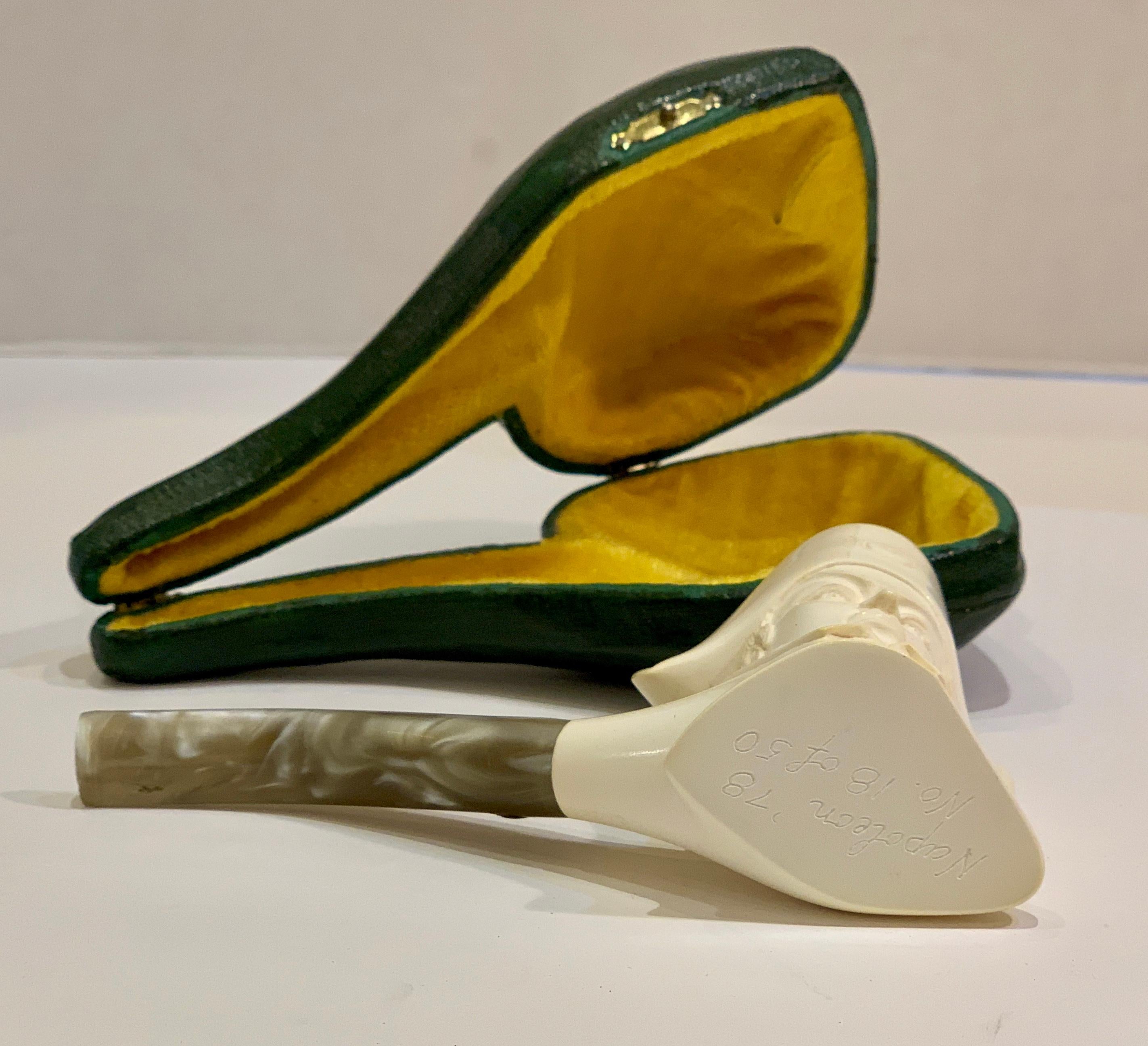 Late 20th Century  Unique Ismet Bekler CAO Napoleon Meerschaum Pipe Hand Carved Limited Edition For Sale