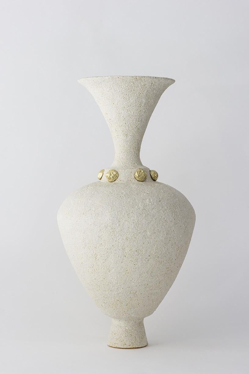 Unique Isolated n.24 vase by Raquel Vidal and Pedro Paz
Dimensions: Ø 23 x 43 cm
Materials: hand-sculpted, glazed pottery

The pieces are hand built white stoneware with grog, and brushed with experimental glazes mix and textured surface,