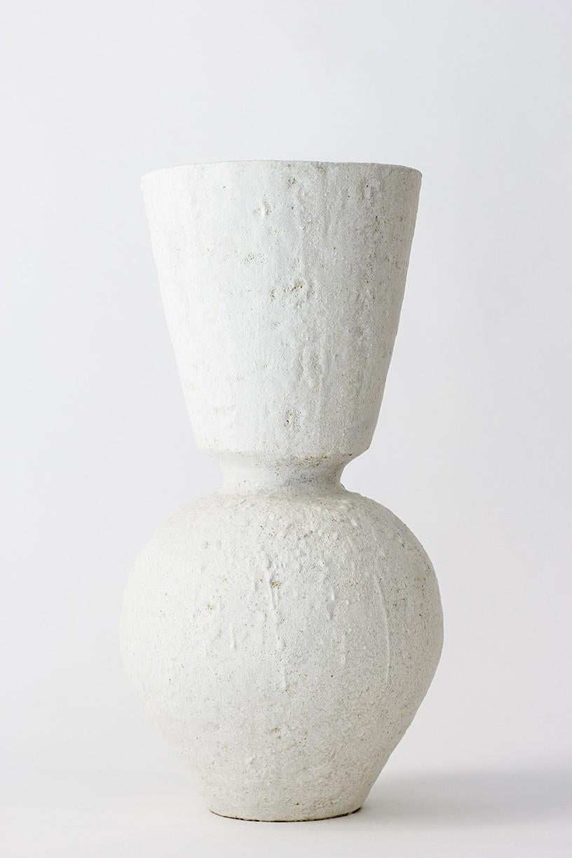 Unique Isolated n.26 vase by Raquel Vidal and Pedro Paz
Dimensions: Ø 23 x 43 cm
Materials: hand-sculpted, glazed pottery

The pieces are hand built white stoneware with grog, and brushed with experimental glazes mix and textured surface,