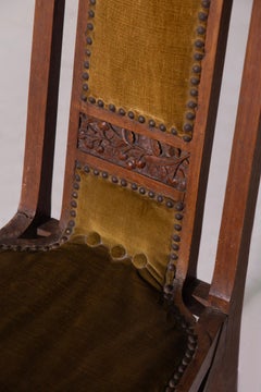 Chaise Liberty Art Nouveau italienne unique en velours d'origine, collection Malacrida