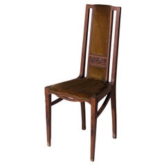 Silla italiana Art Nouveau Liberty única en terciopelo original, colección Malacrida