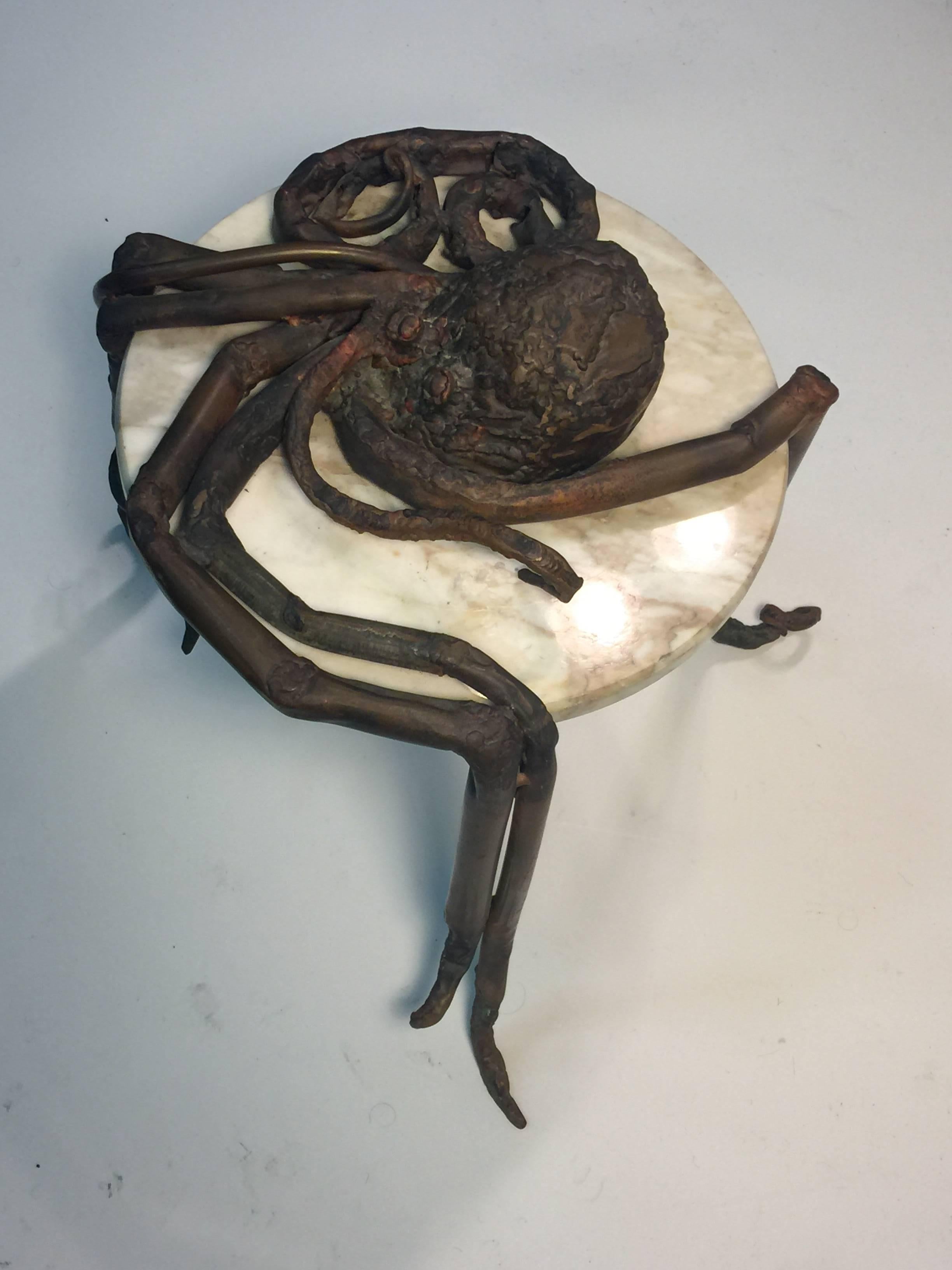 Mid-20th Century Unique Italian Brutalist Metal Octopus Table For Sale