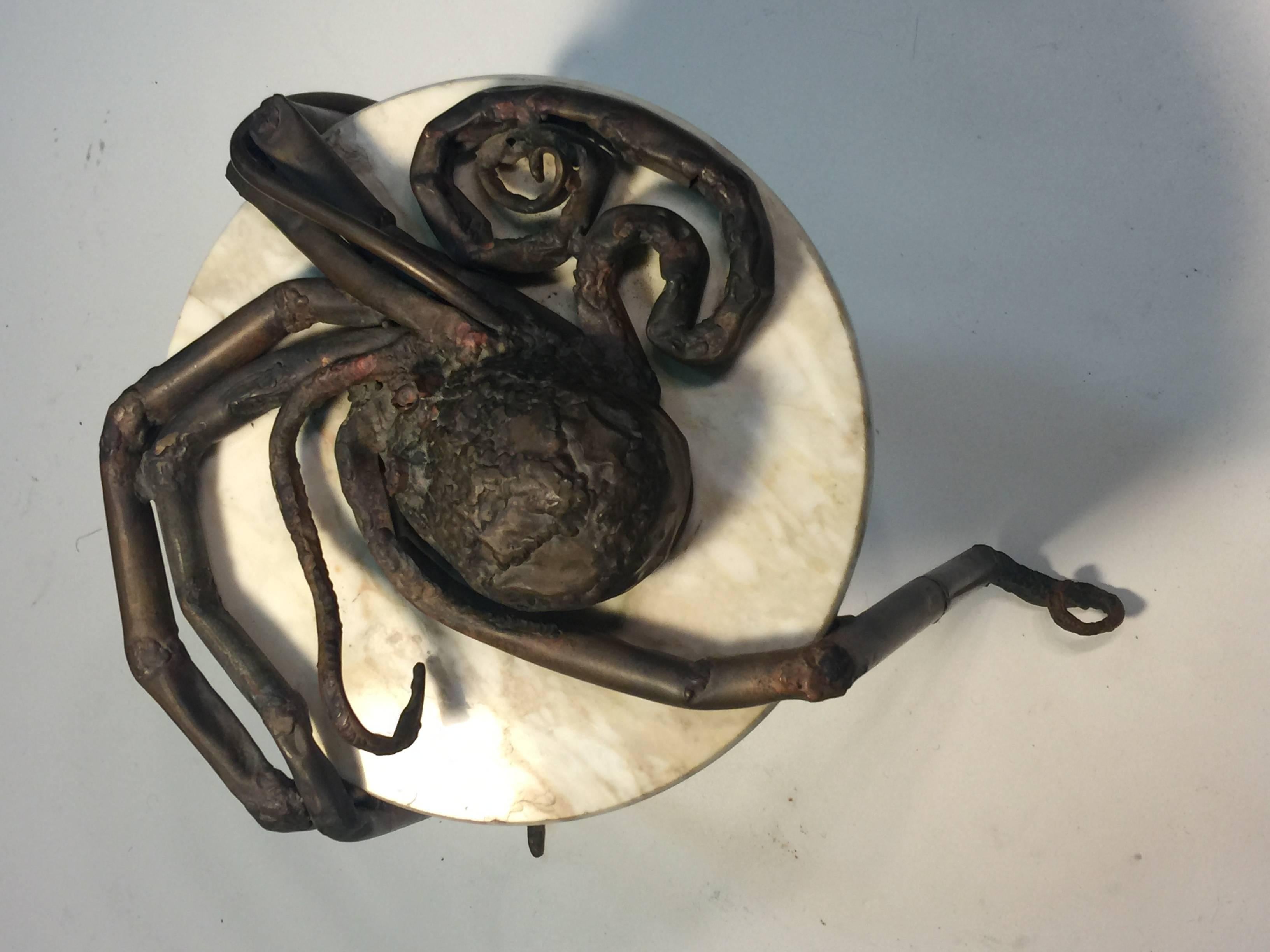 Unique Italian Brutalist Metal Octopus Table For Sale 2