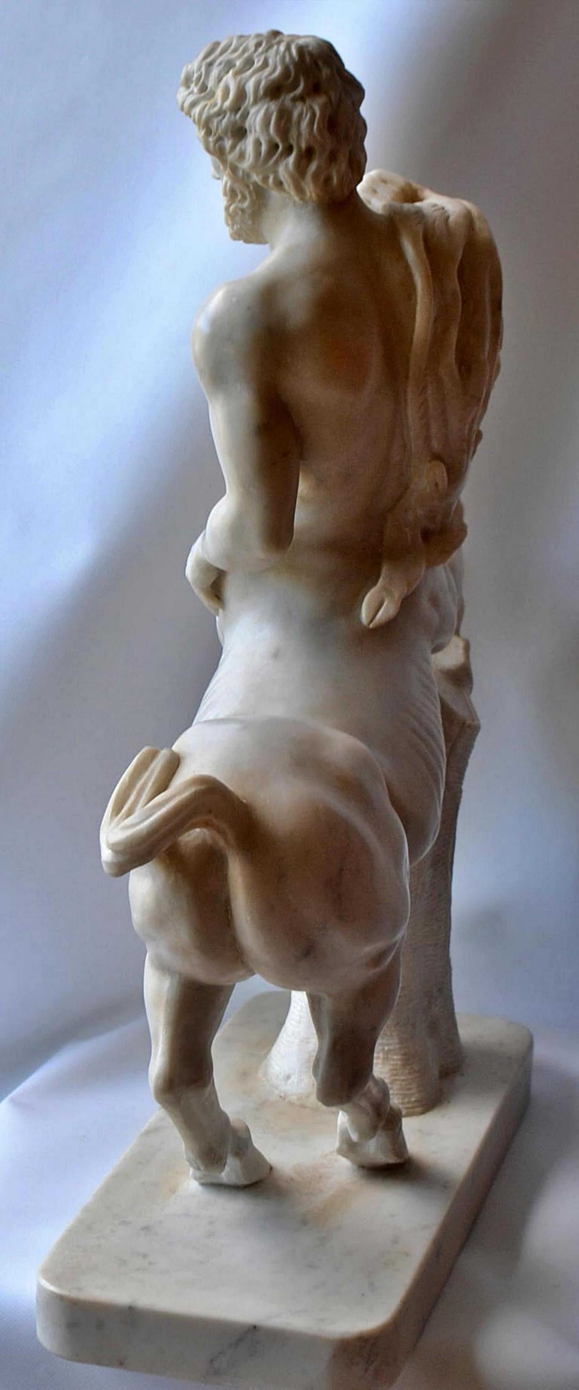 Unique Italian Centaur Sculpture Carved in Carrara Marble Early 20th Century For Sale 4