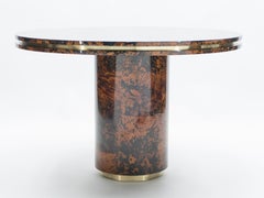 Unique Italian Dining Table Brass Tortoise Shells by Ottini Milano, 1973