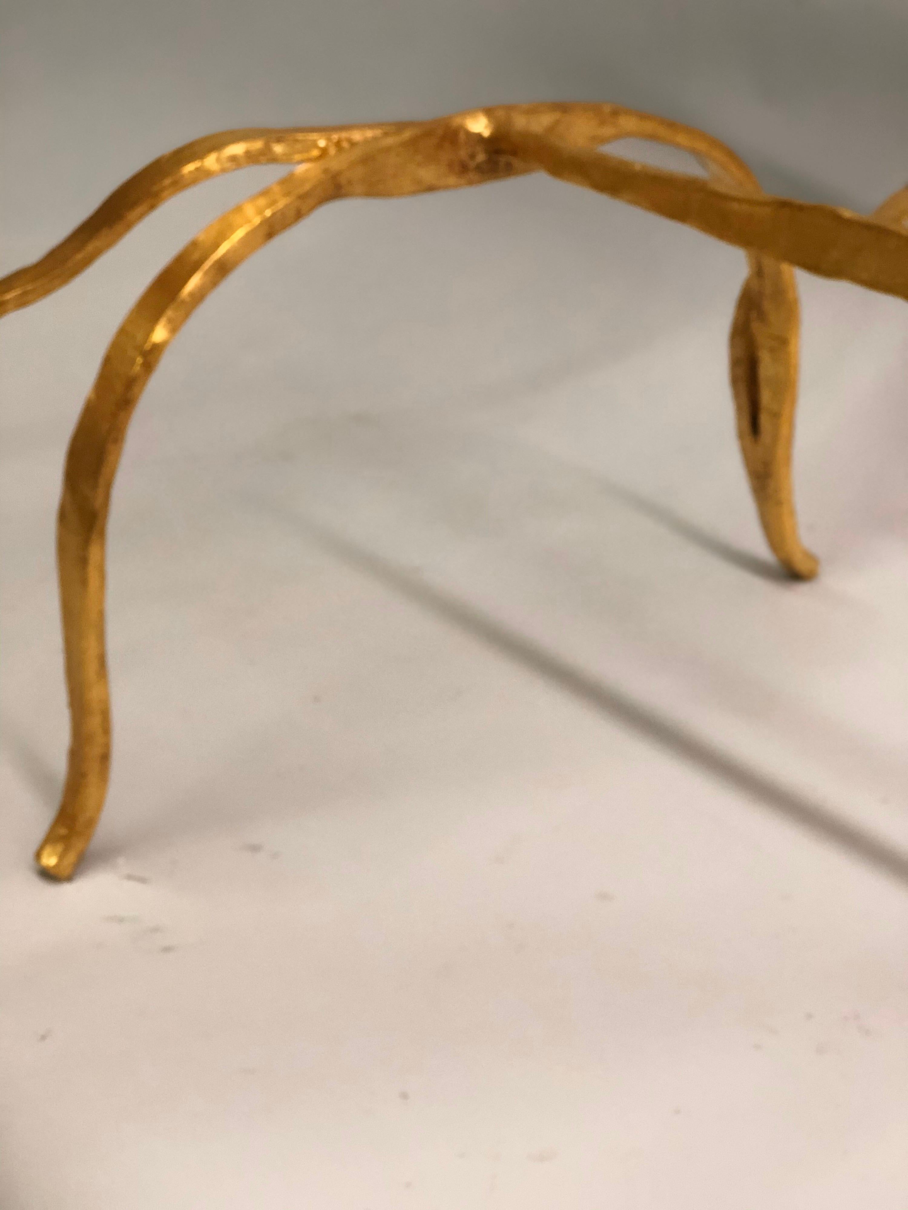 Unique Italian Gilt and Forged Iron Coffee Table by Sculptor, Giovanni Banci 2