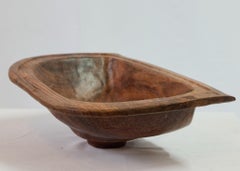 Italian Hand-Carved Wooden Sink Basin, Rustic Design, 20th Century