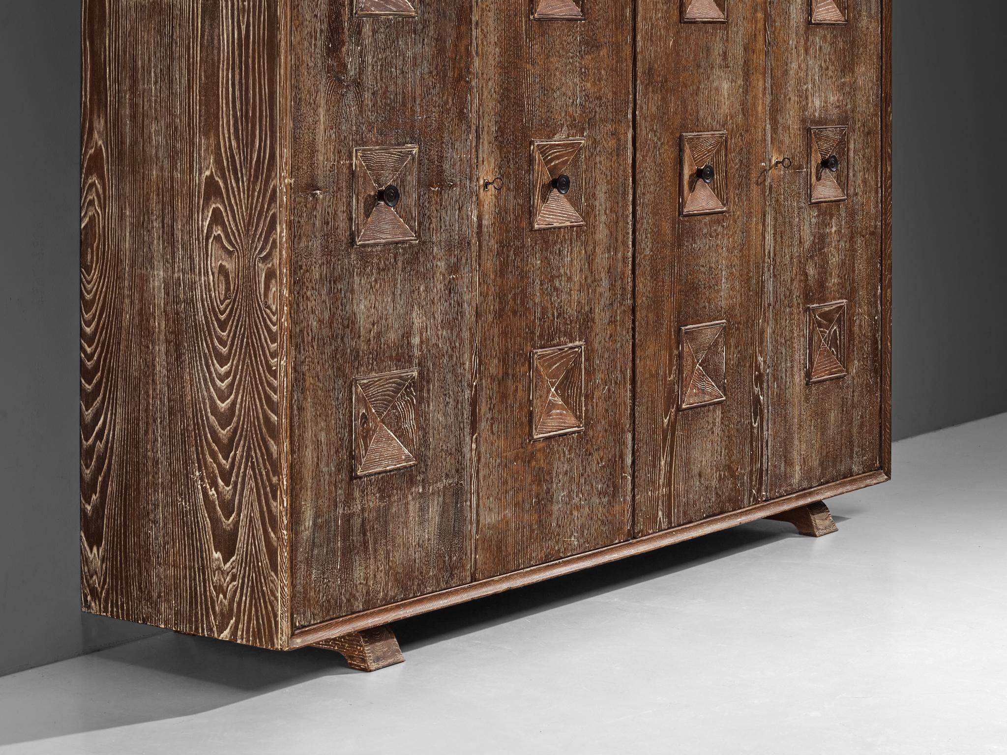 Unique Italian Highboard in Cerused Chestnut 4