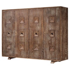 Unique Italian Highboard in Cerused Chestnut