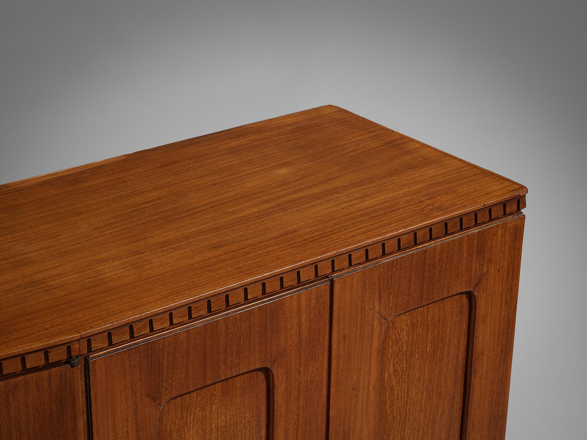 Unique Italian Highboard with Illuminated Interior in Mahogany and Brass 7