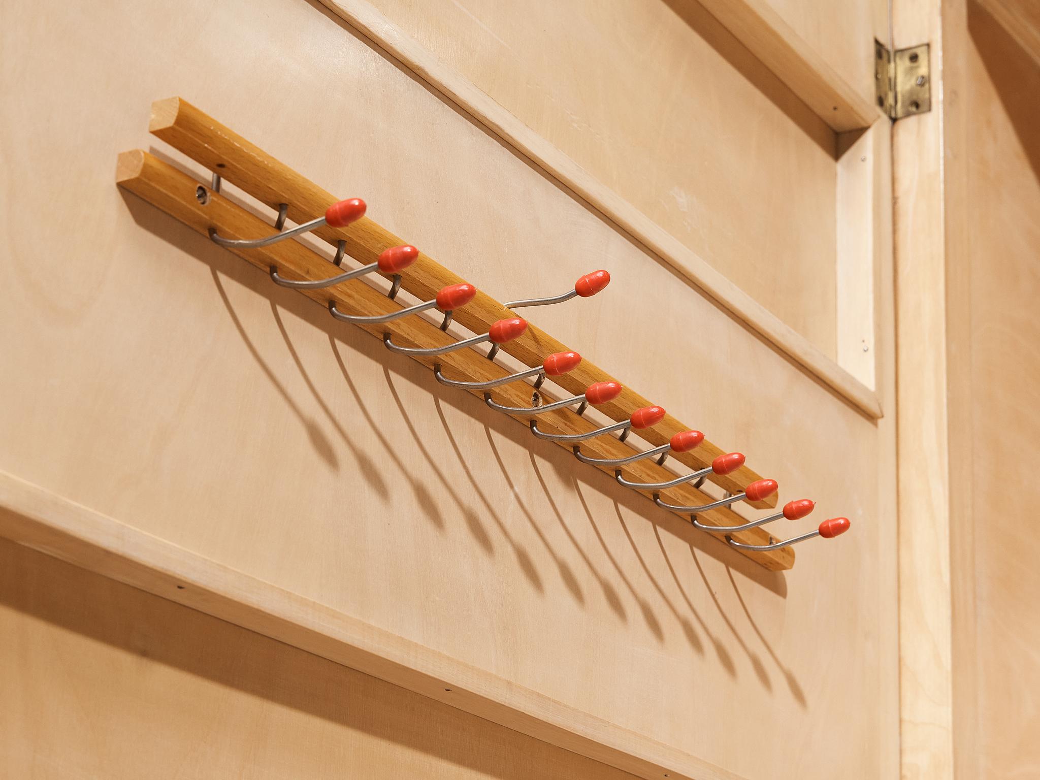 Unique Italian Large Wall Unit with Writing Desk in Maple and Birch For Sale 3