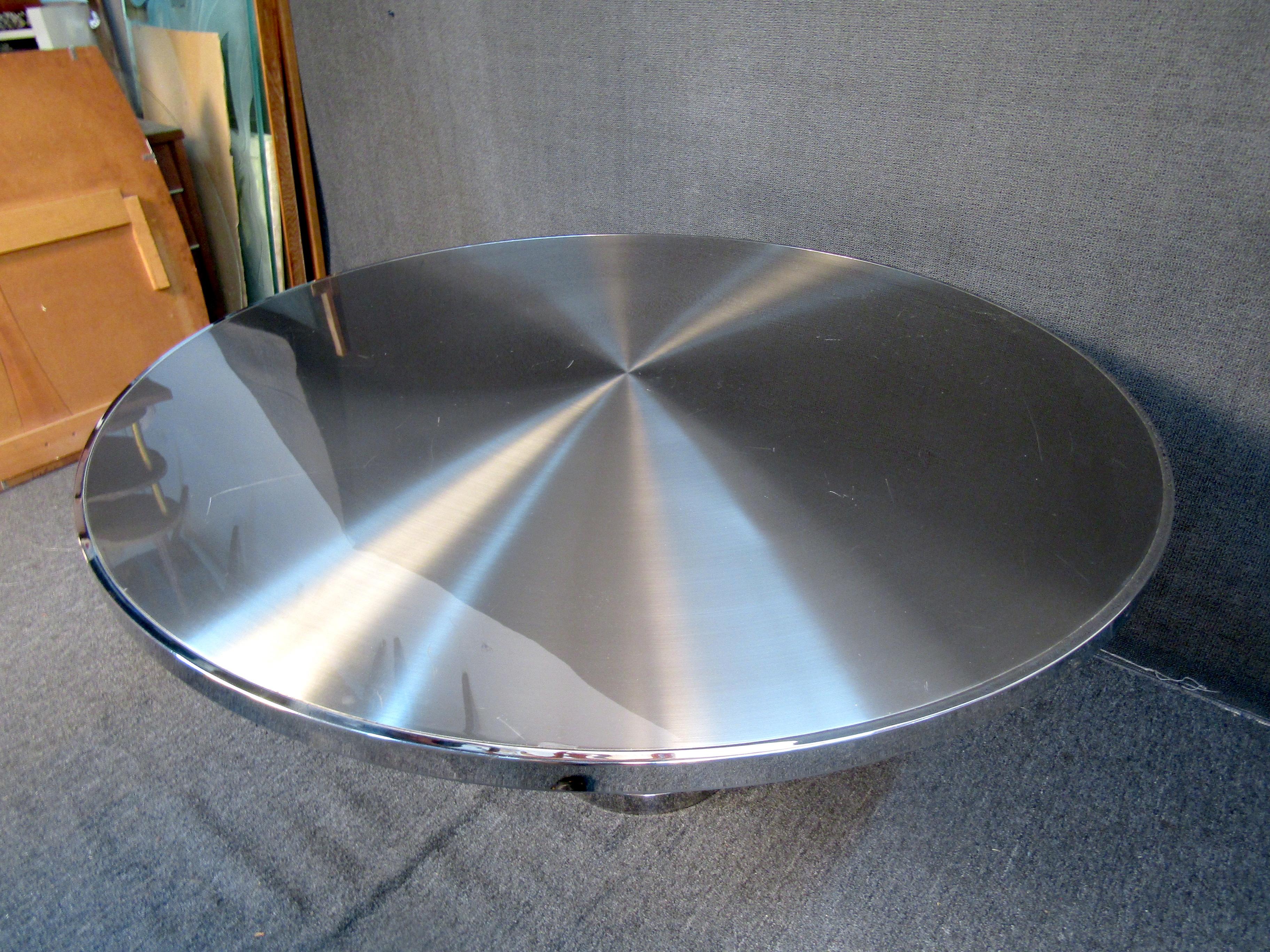 Unique Italian Metal and Chrome Center Table For Sale 6