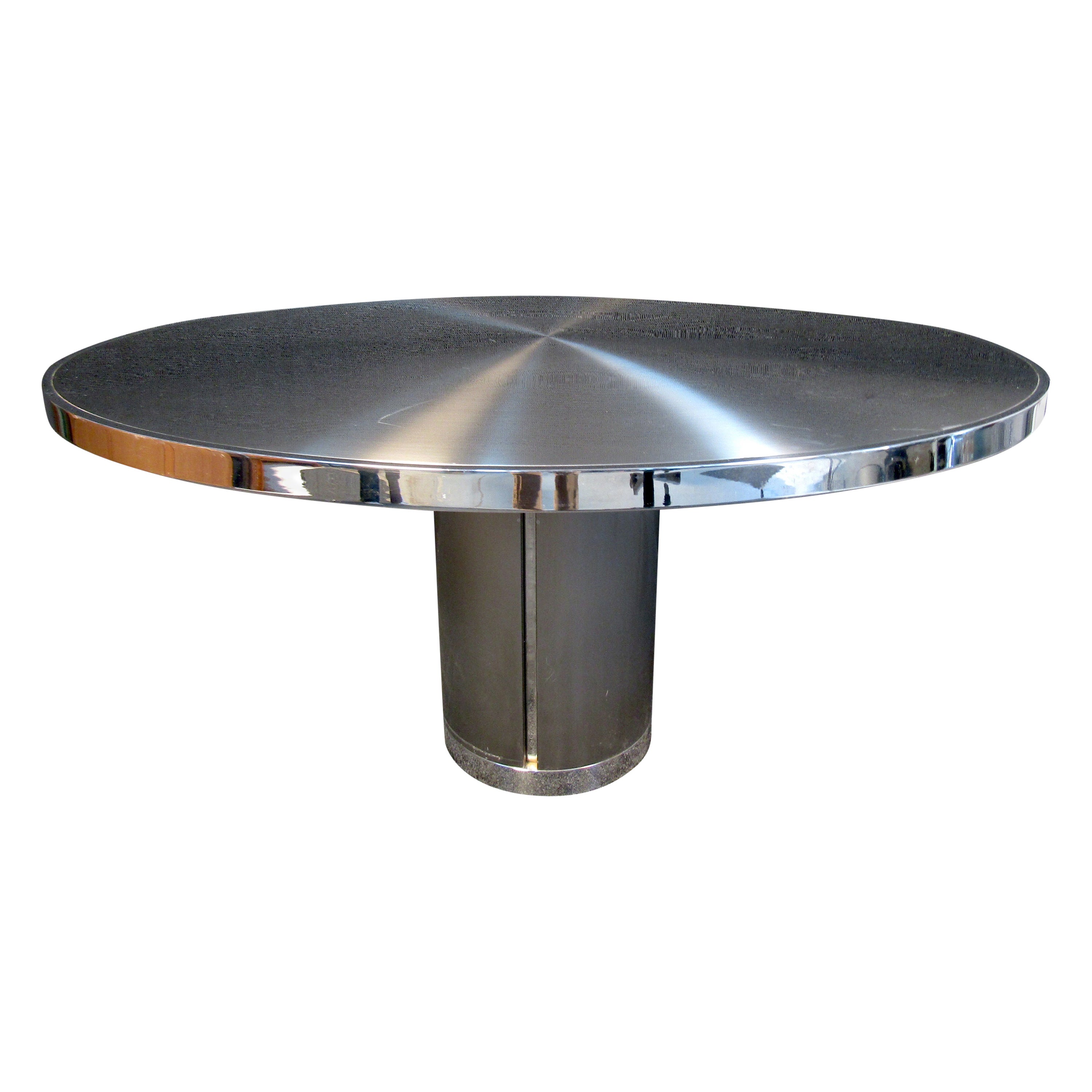 Mesa de centro italiana única de metal y cromo
