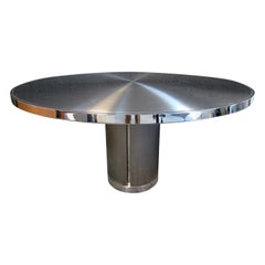 Mesa de centro italiana única de metal y cromo