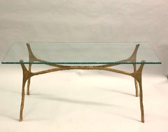 Unique Italian Midcentury Gilt Iron Console / Sofa Table by Giovanni Banci
