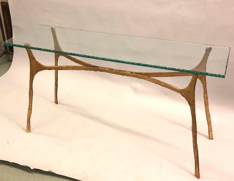 Unique Italian Midcentury Gilt Iron Console / Sofa Table by Giovanni ...