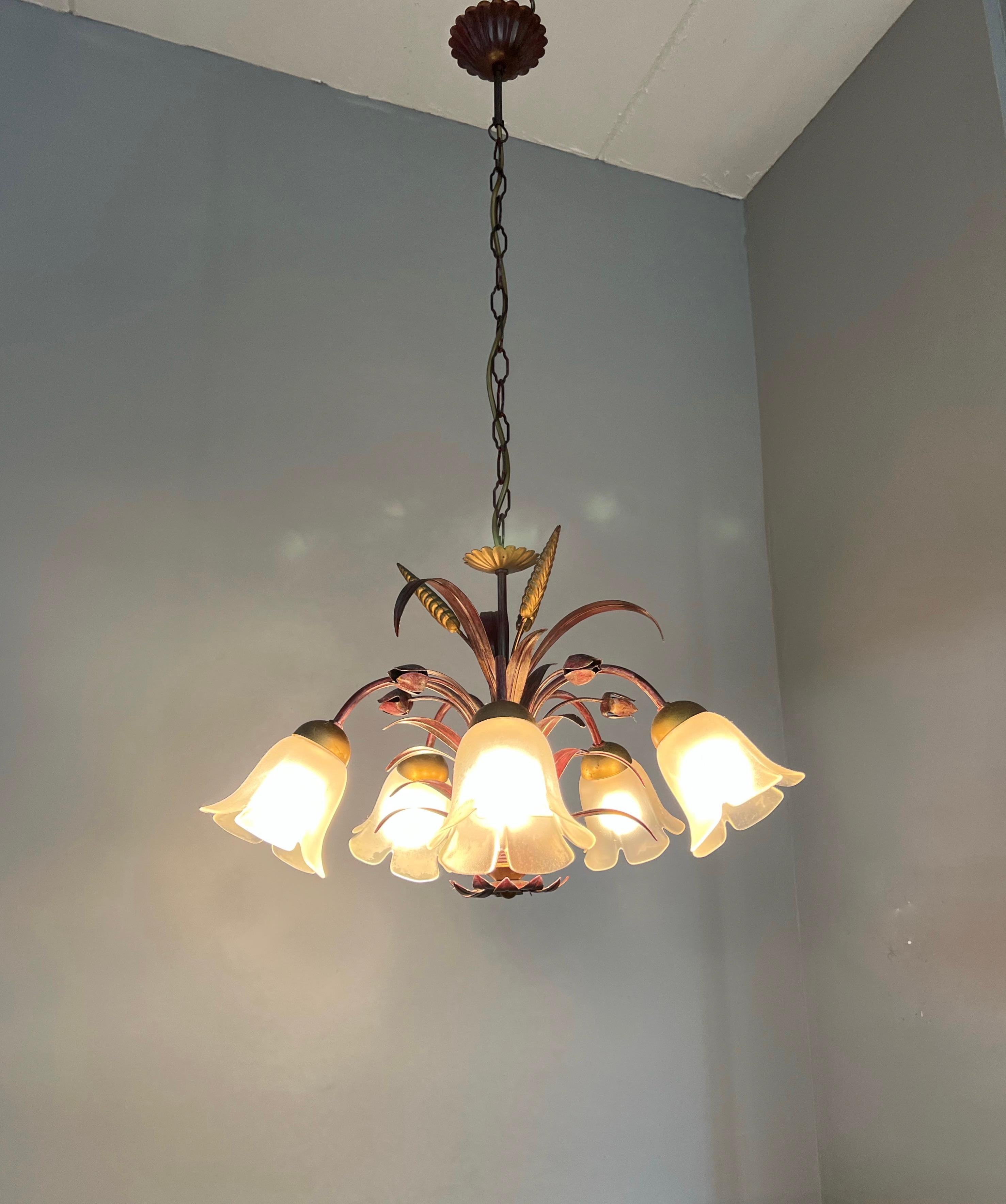 Mid-Century Modern Unique Italian MidCentury Set Includ, Pendant Light, Floor Lamp & 3 Wall Sconces For Sale