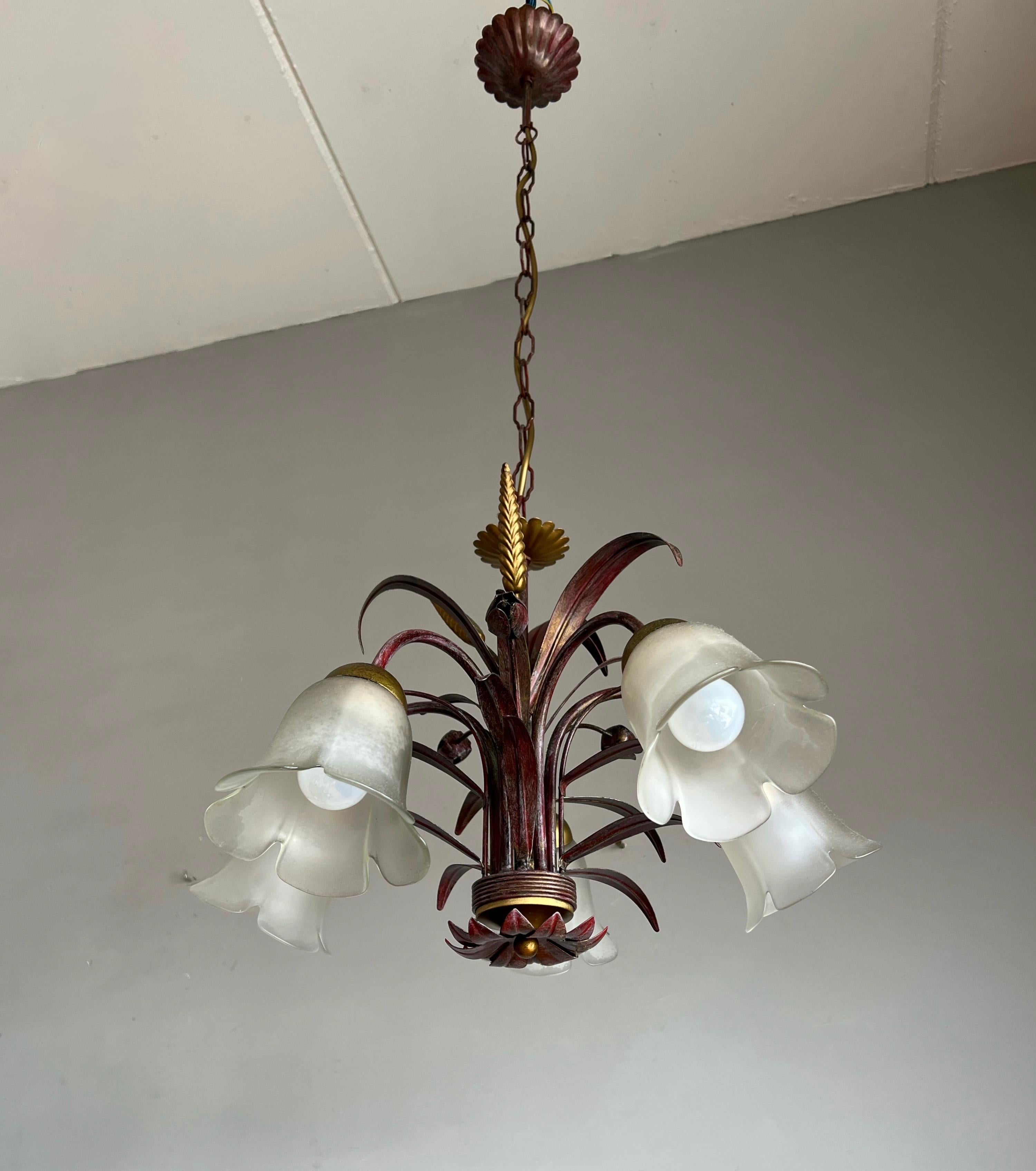 Unique Italian MidCentury Set Includ, Pendant Light, Floor Lamp & 3 Wall Sconces In Good Condition For Sale In Lisse, NL