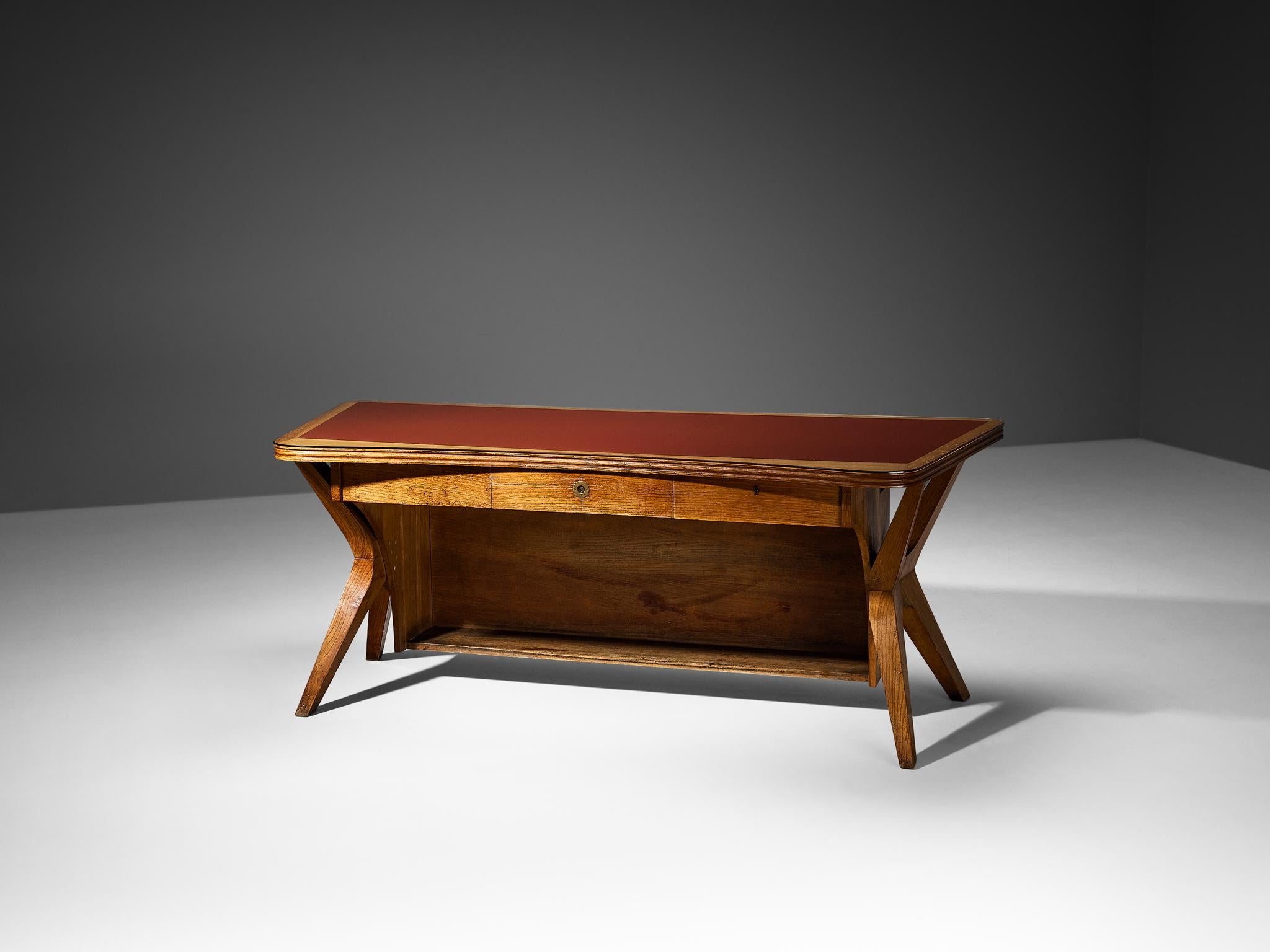 Unique Italian Sculptural Free Standing Writing Desk in Walnut  For Sale 5