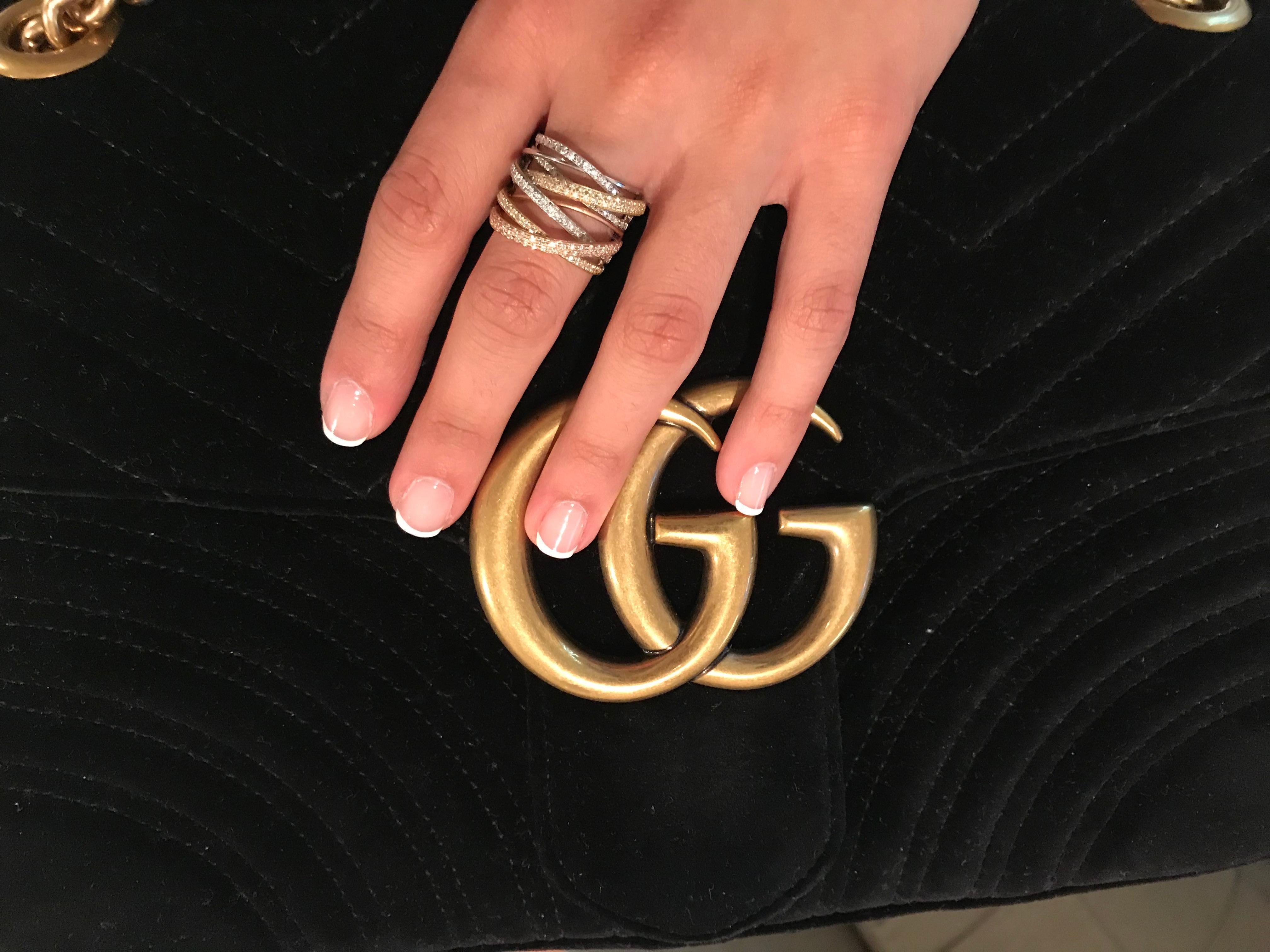 Unique Italian Tritone Wrap Fashion Multiband Ring 2