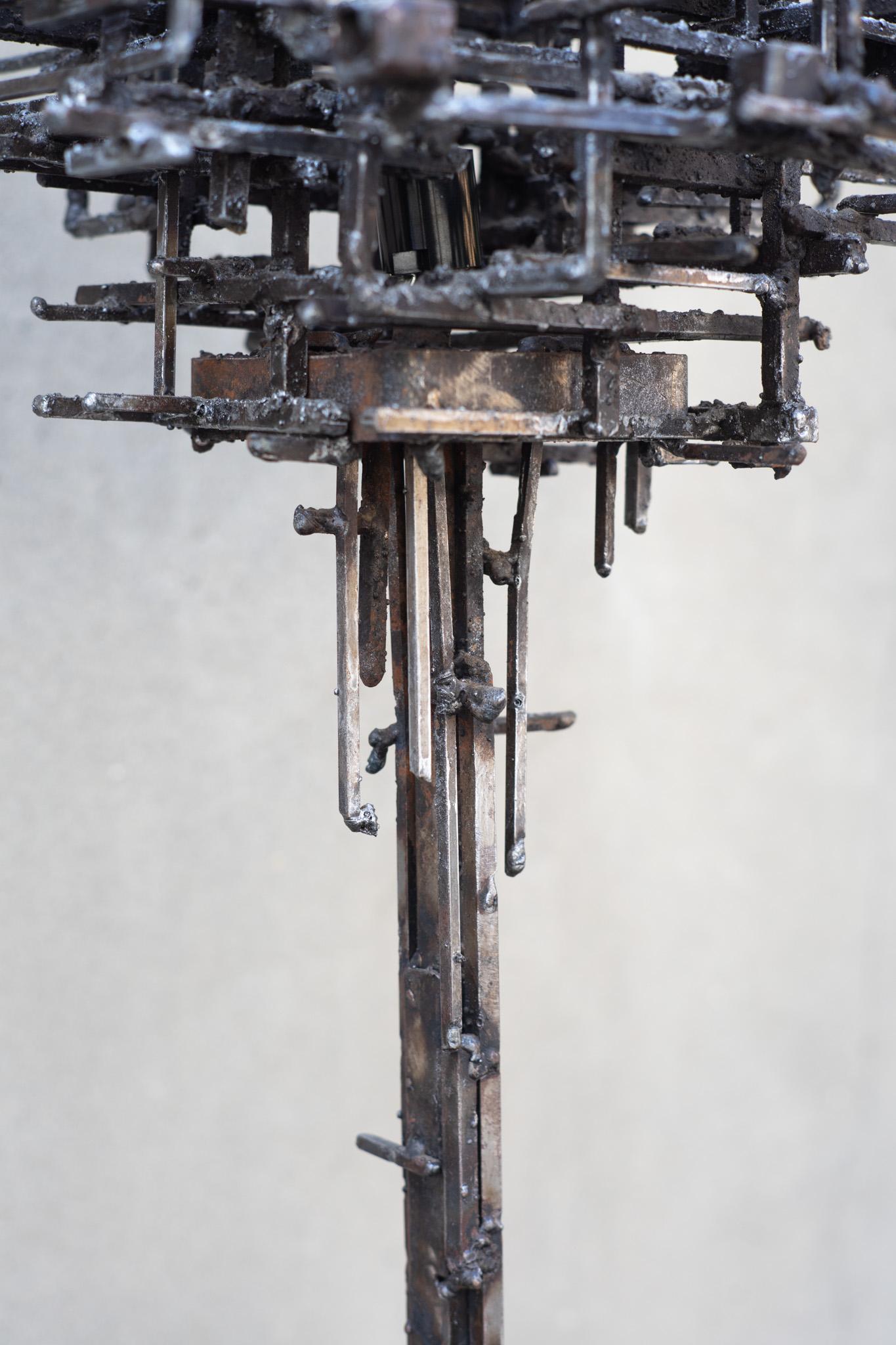 Unique James Bearden 'Illuminated Dwelling' Floor Lamp Brutalist Welded Steel For Sale 4