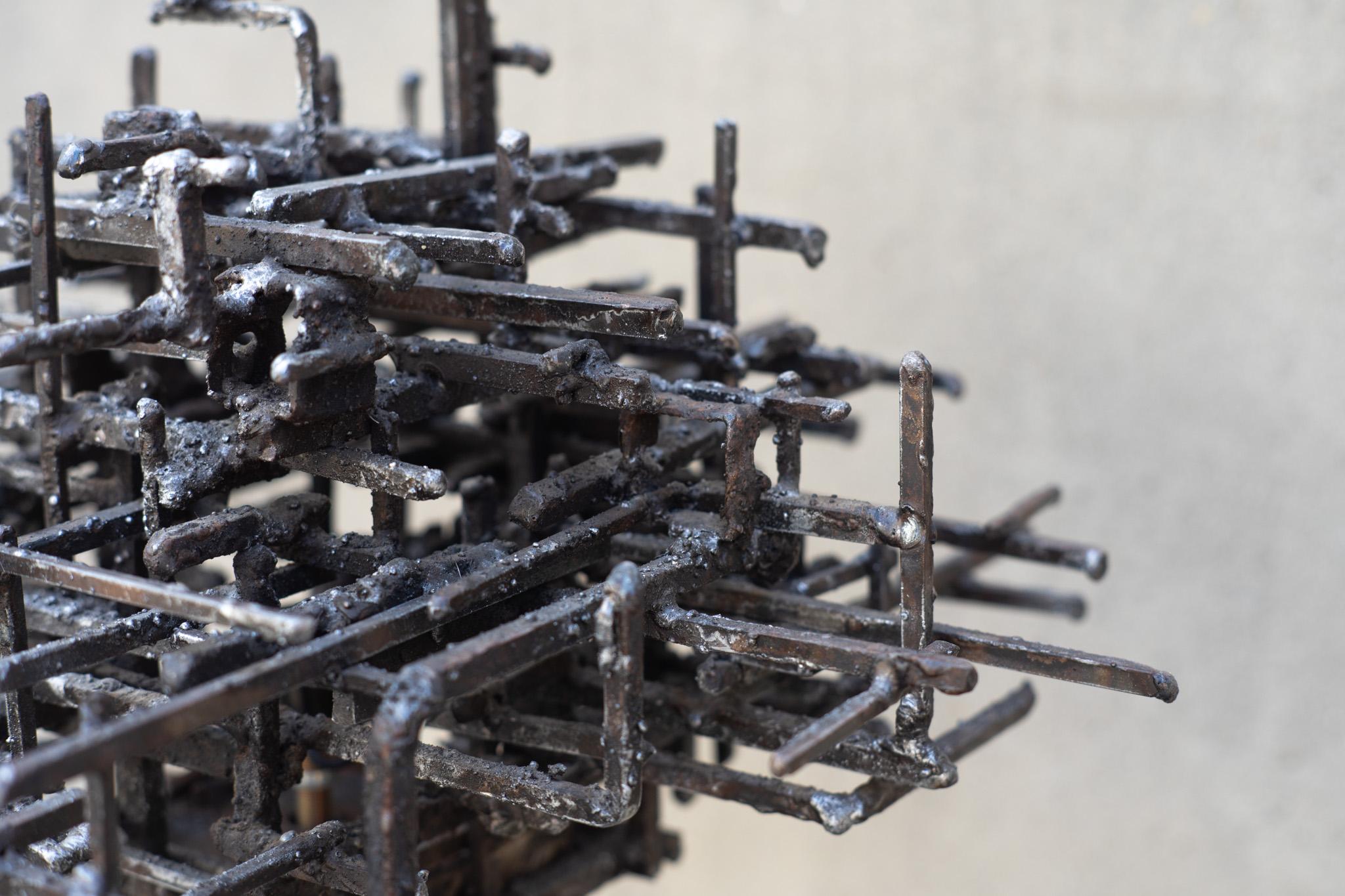 Unique James Bearden 'Illuminated Dwelling' Floor Lamp Brutalist Welded Steel For Sale 5
