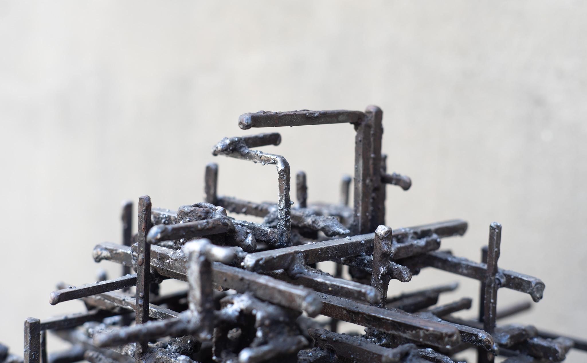 Unique James Bearden 'Illuminated Dwelling' Floor Lamp Brutalist Welded Steel For Sale 6