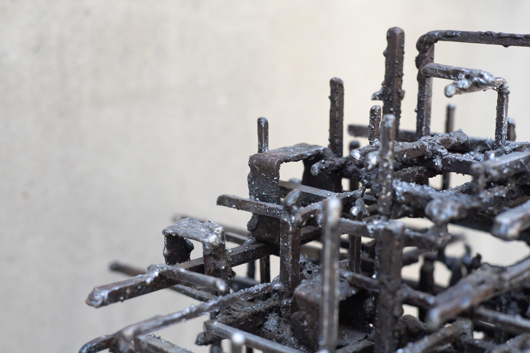 Unique James Bearden 'Illuminated Dwelling' Floor Lamp Brutalist Welded Steel For Sale 7