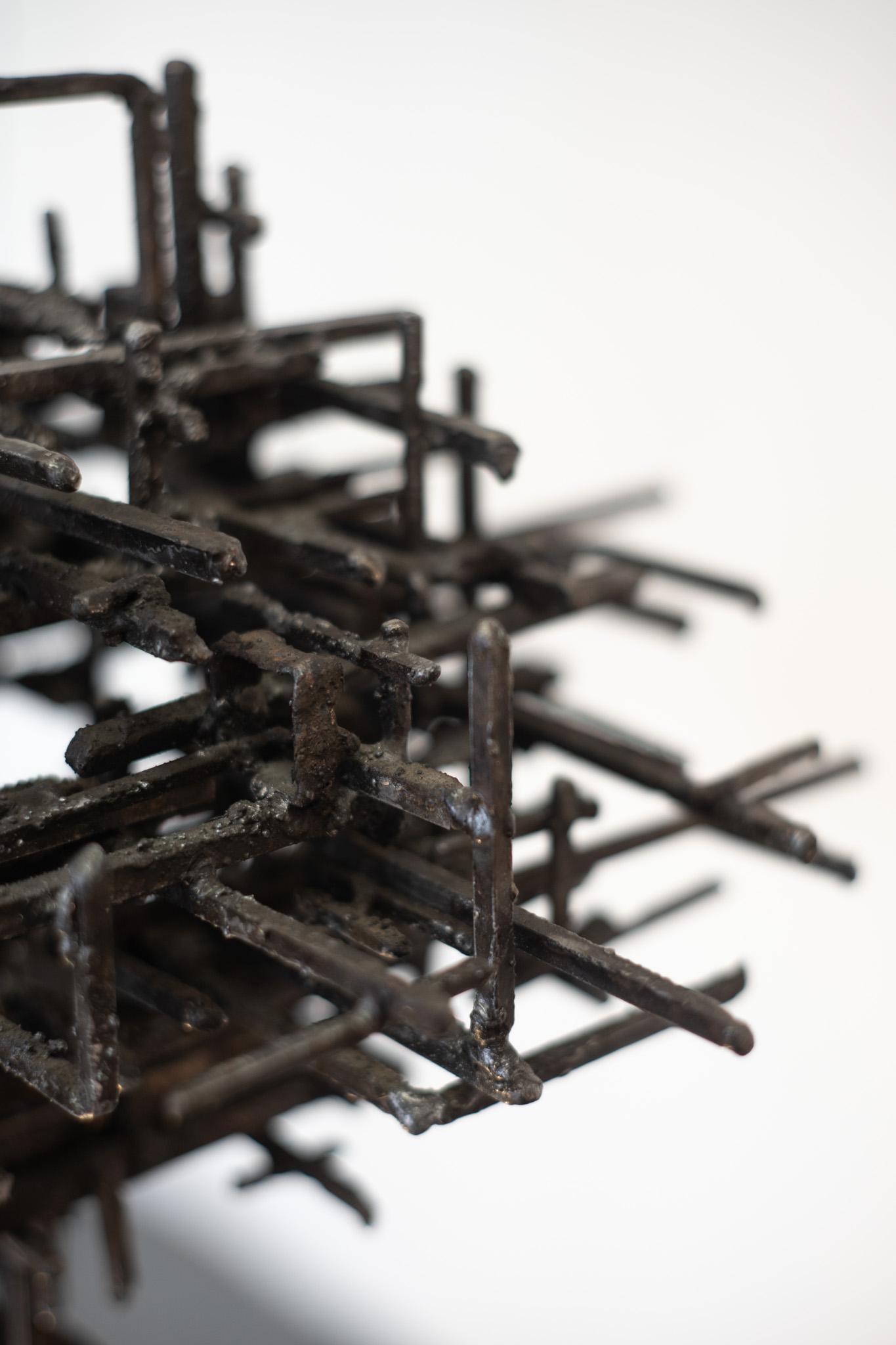 Unique James Bearden 'Illuminated Dwelling' Floor Lamp Brutalist Welded Steel For Sale 11